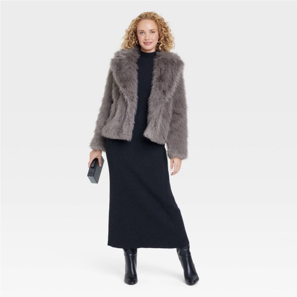 Women's Faux Fur Jacket - A New Day
Gray S